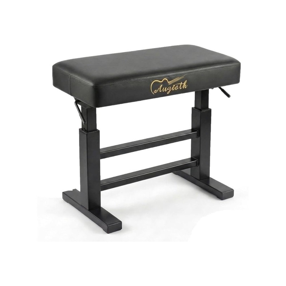 Augioth Hydraulic Lift Adjustable Piano Bench Ergonomic Keyboard Stool Black